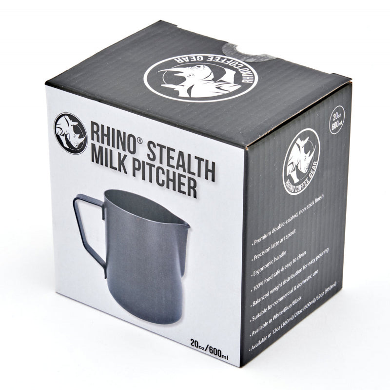 RHINO STEALTH MILK PITCHER 600ML - BLACK