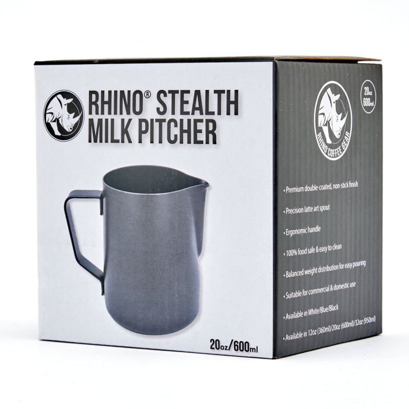 RHINO STEALTH MILK PITCHER 600ML - BLACK